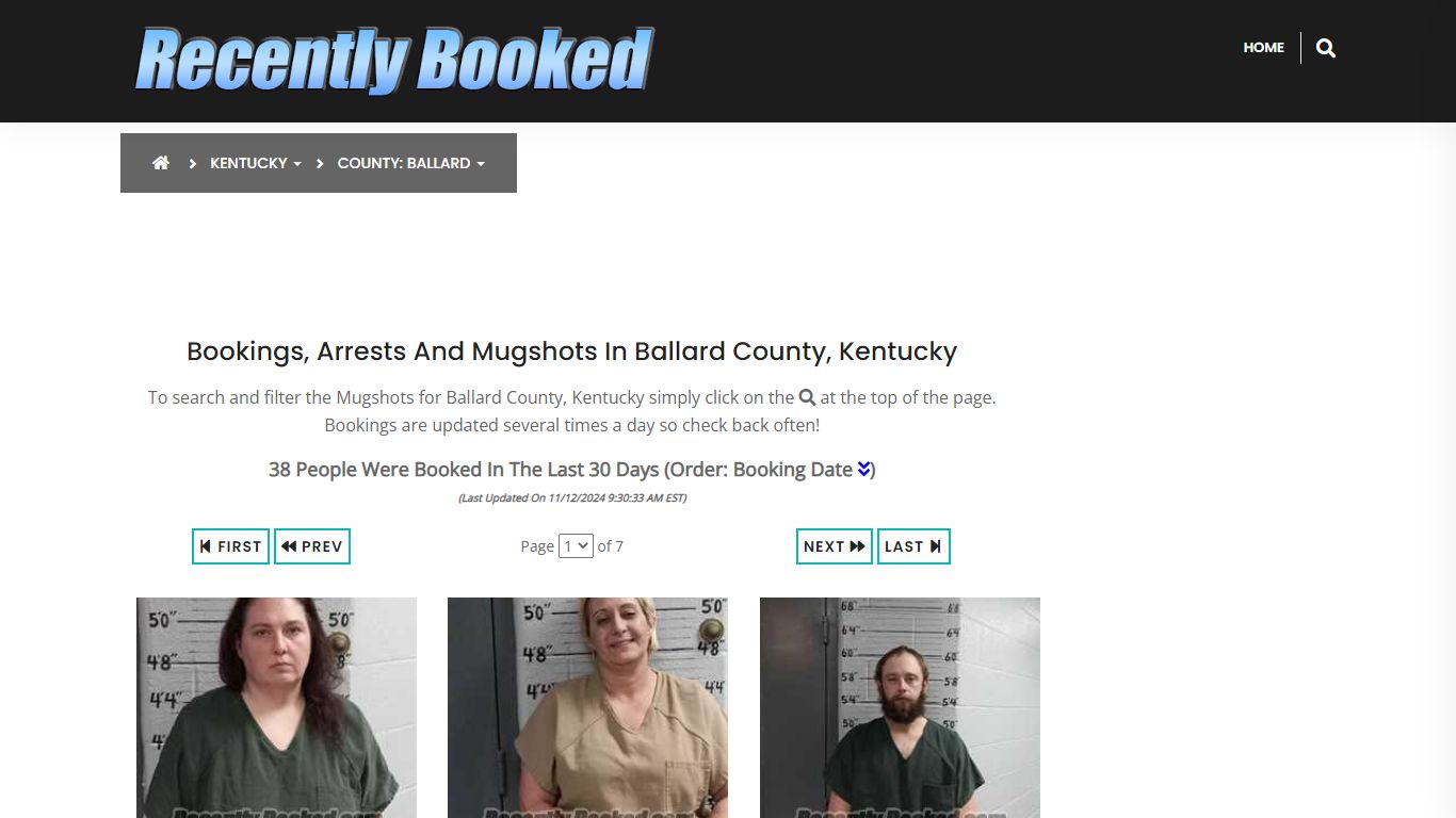 Bookings, Arrests and Mugshots in Ballard County, Kentucky