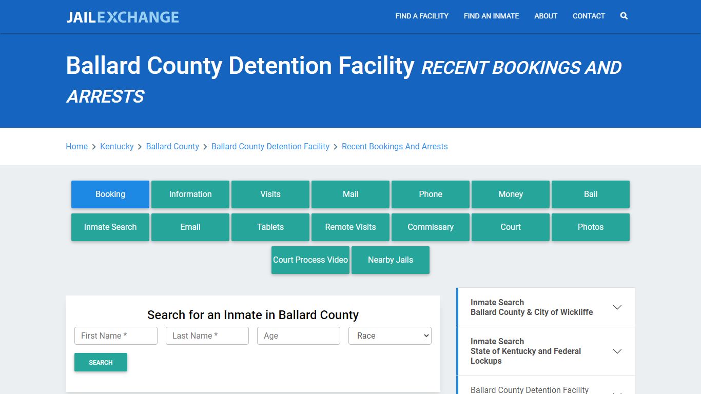 Ballard County Detention Facility Recent Bookings And Arrests